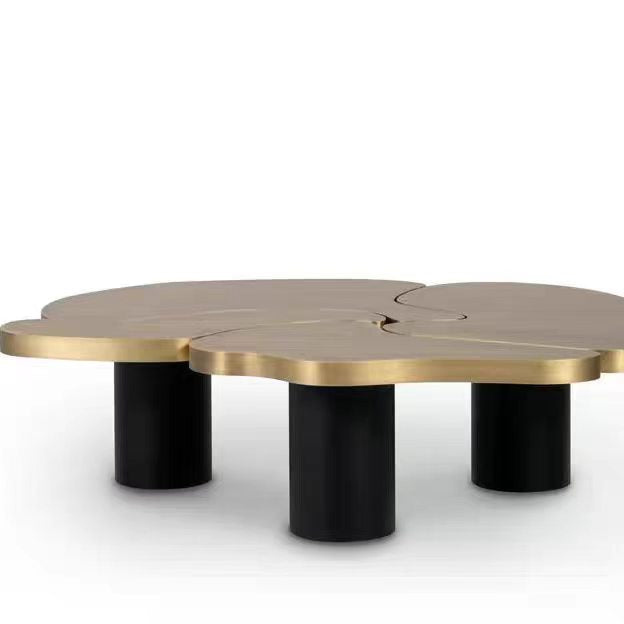 Luxury Italian Irregular Stainless Steel Coffee Table Design