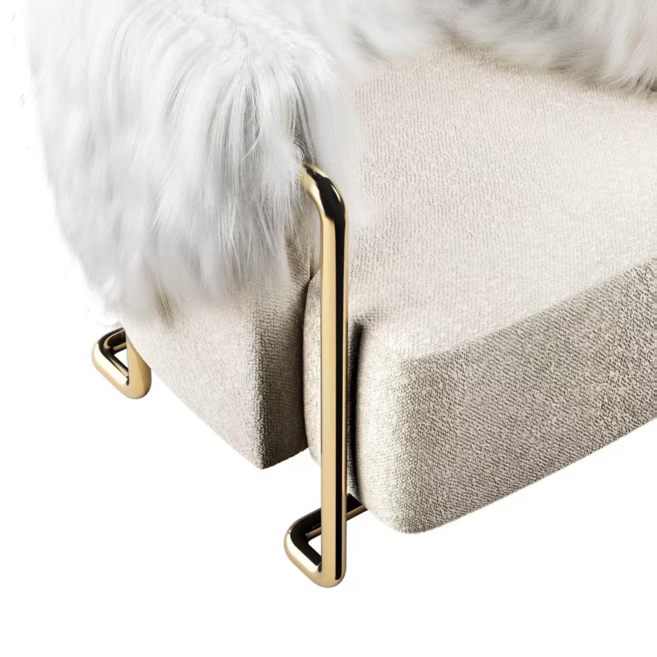 Luxury Italian Single Lounge Chair with Stainless Steel Design