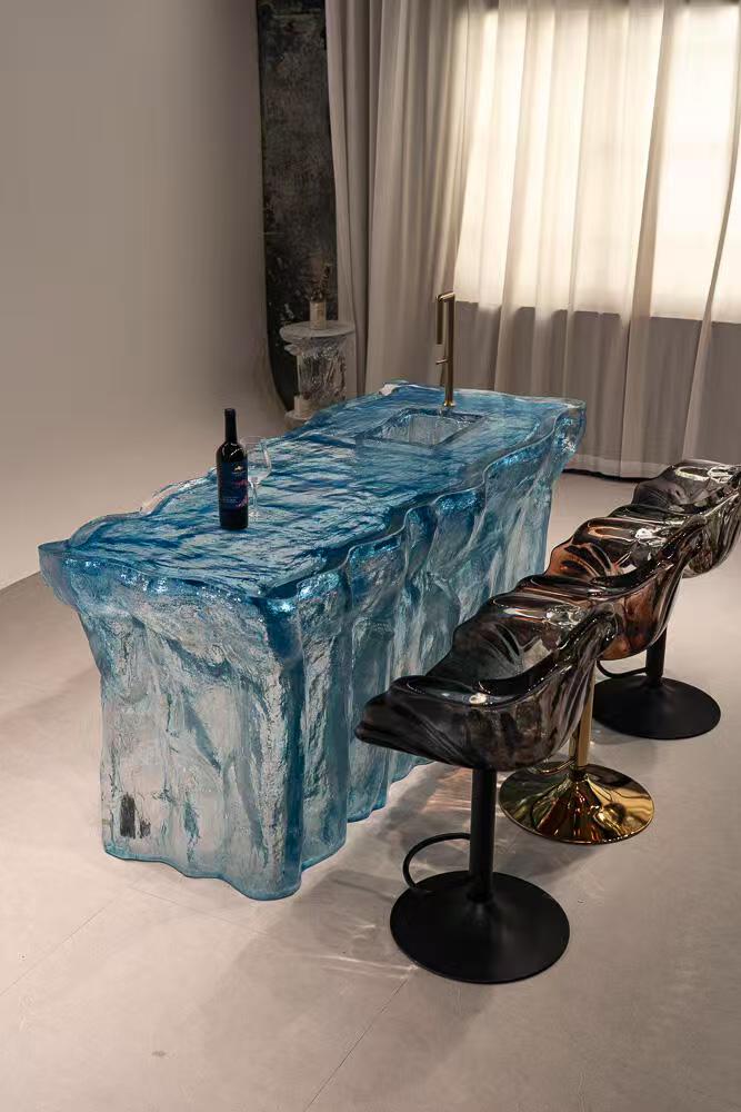 Luxury Modern Transparent Resin Bar Counter