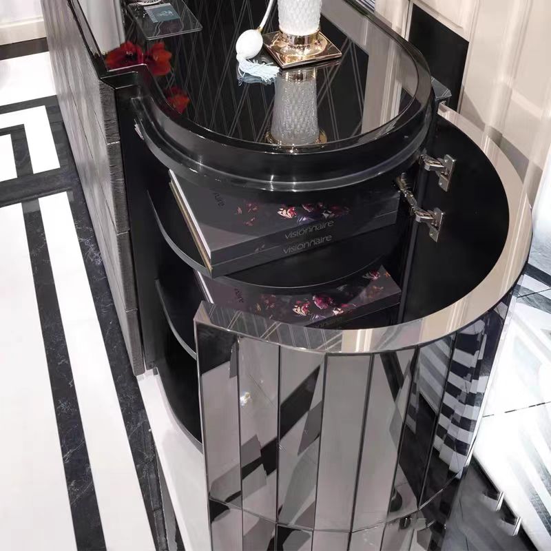 Luxury Italian Glass Console Cabinet