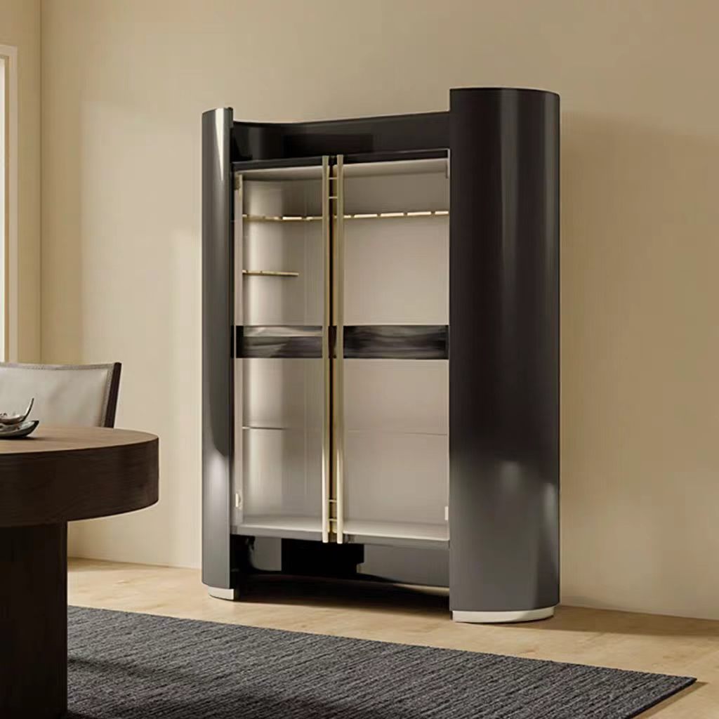 Luxury Italian Curved Glass Wine Cabinet Design