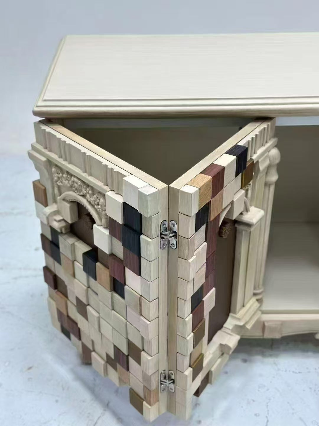 Luxury Italian Carved Wood Sideboard Cabinet Design