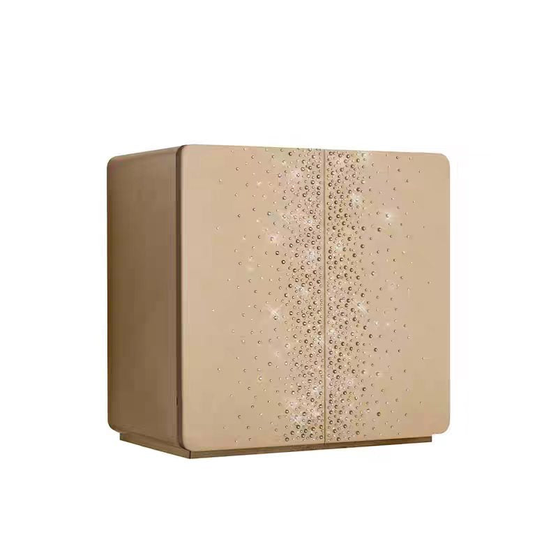 Luxury Italian Jewelry Safe Cabinet with Crystal & Leather Design