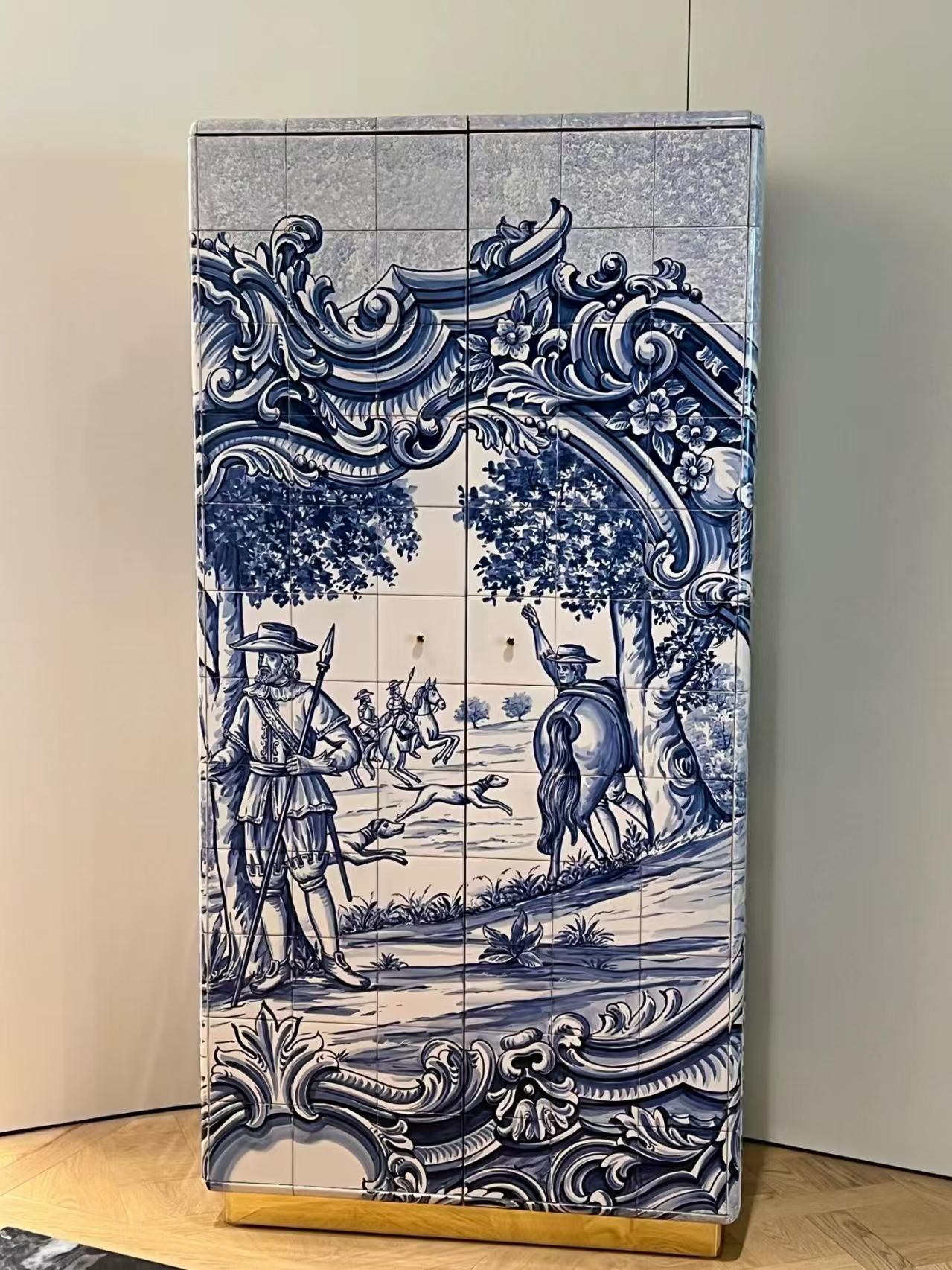 Luxury Italian Hand Painted Sideboard Cabinet Design