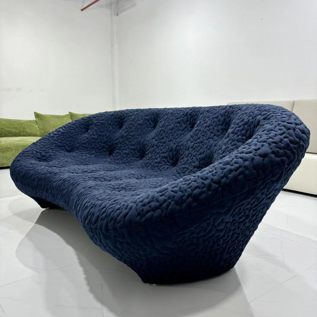 Luxury Italian Ploum Curved Fabric Sofa