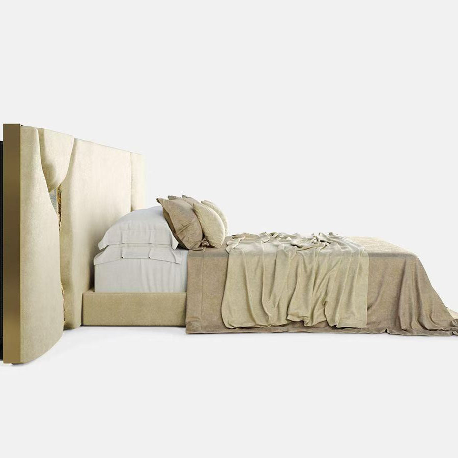 Luxury Italian Cracked Panel Designer Bed