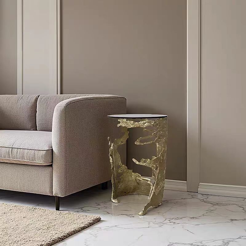 Luxury Italian Brass Sculptural Side Table