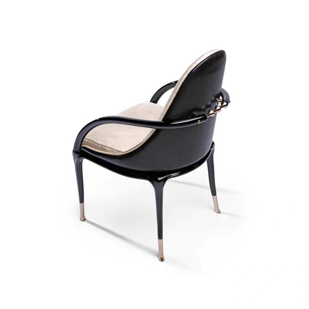 Luxury Italian Dining Chair with Leather & Stainless Steel Design