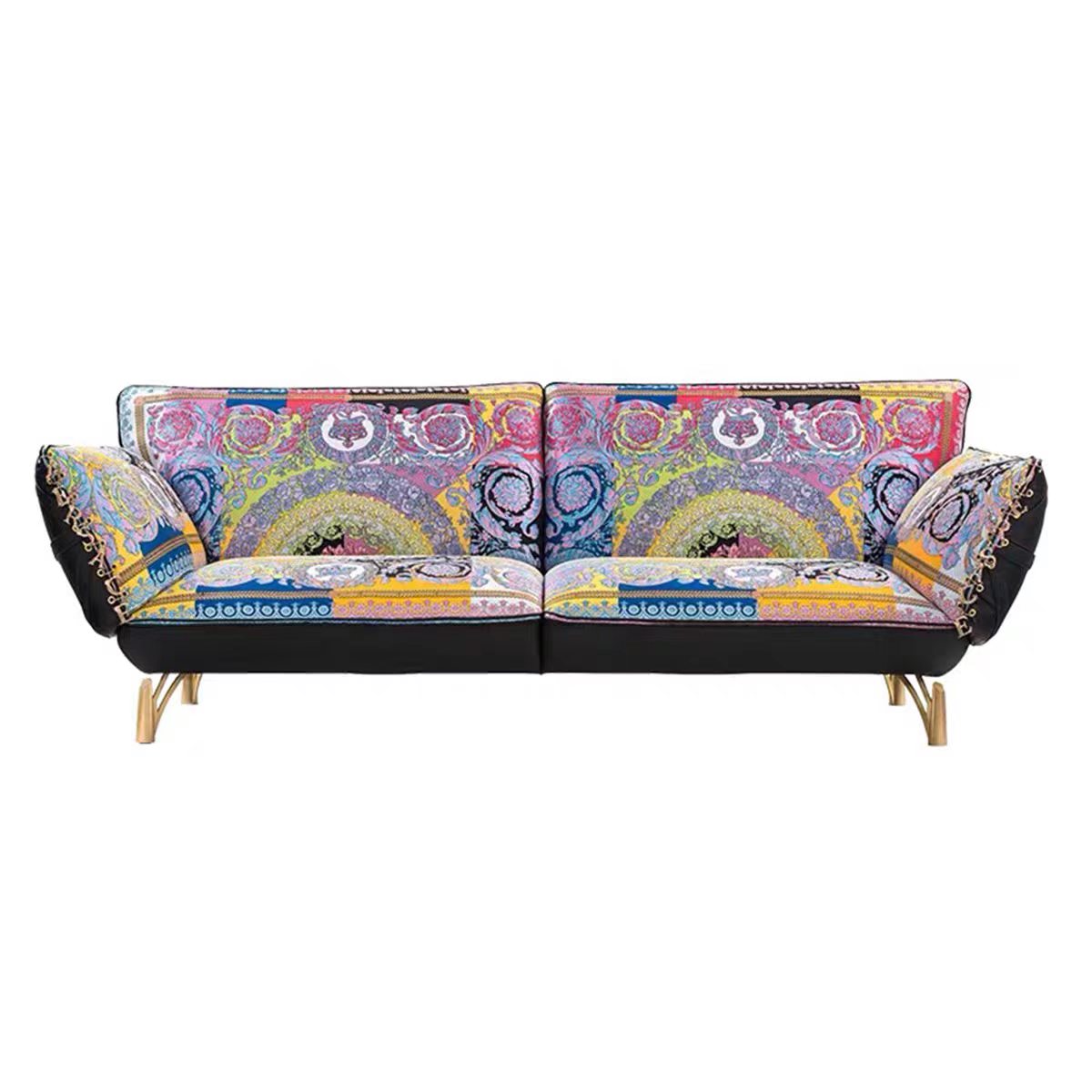 Luxury Italian Printed Leather Sofa