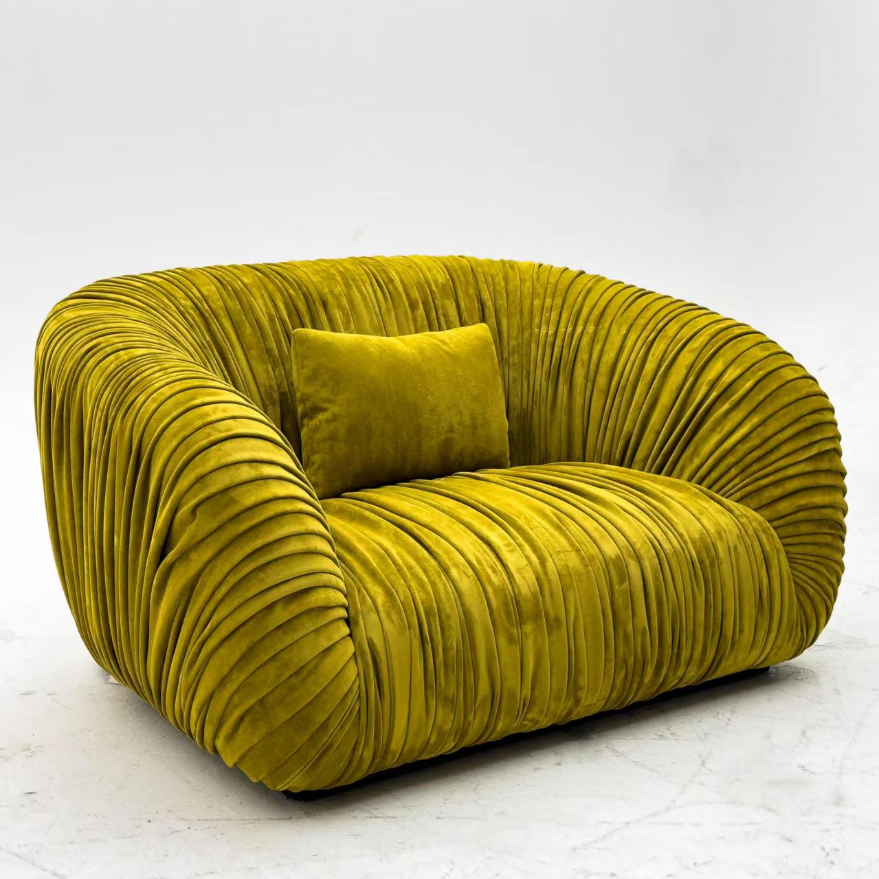 Luxury Italian Pleated Fabric Sofa