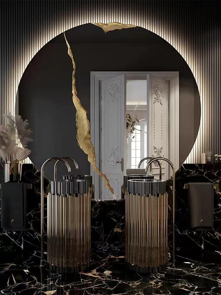 Portuguese Bocadolobo Inspired Marble Pedestal Sink