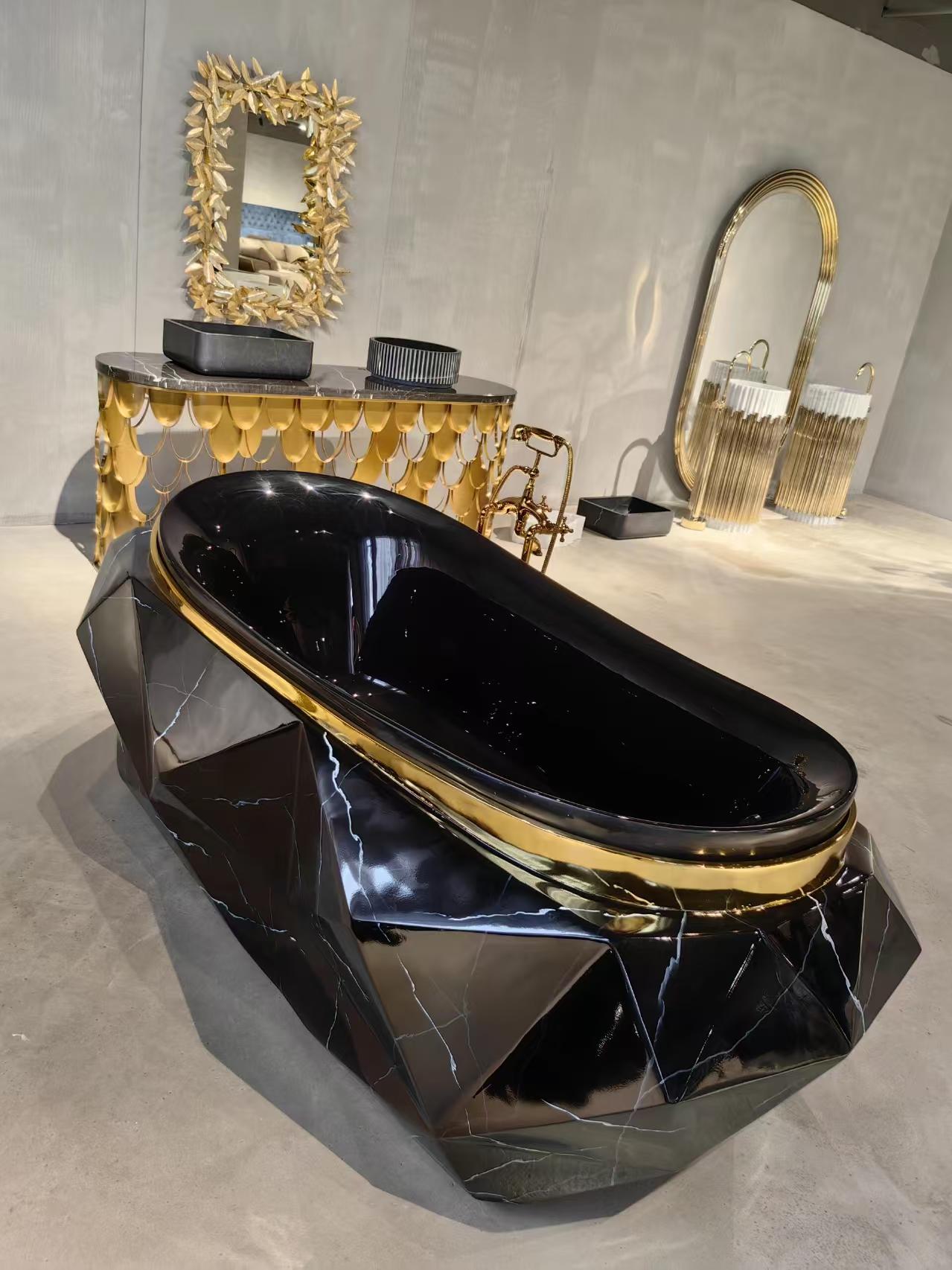 Luxury Diamond-Shaped Acrylic Freestanding Bathtub