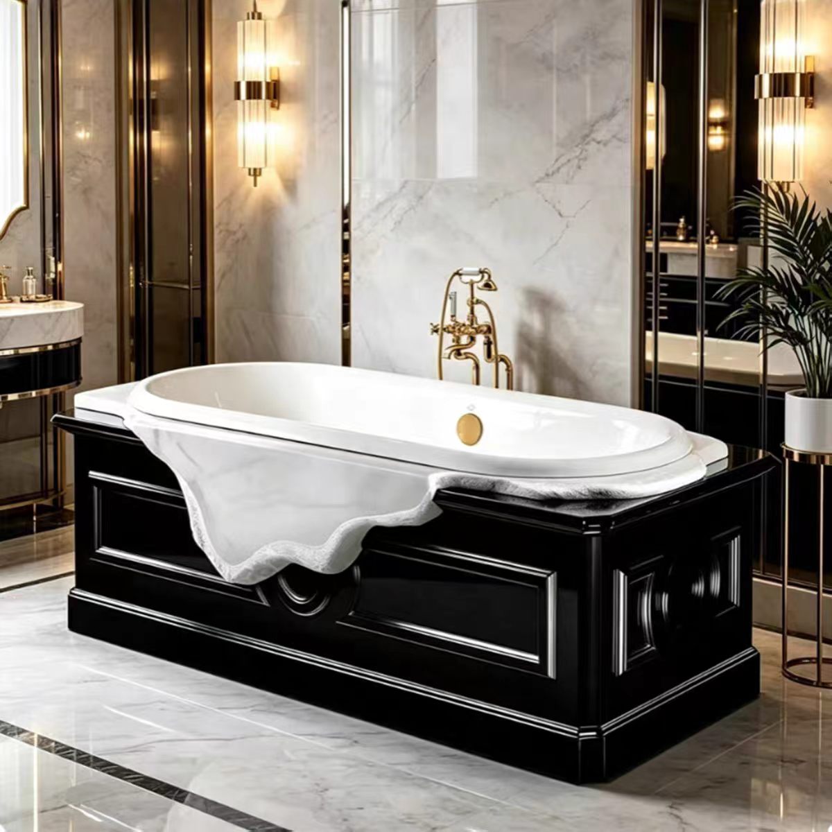 Luxury Italian Marble Freestanding Bathtub