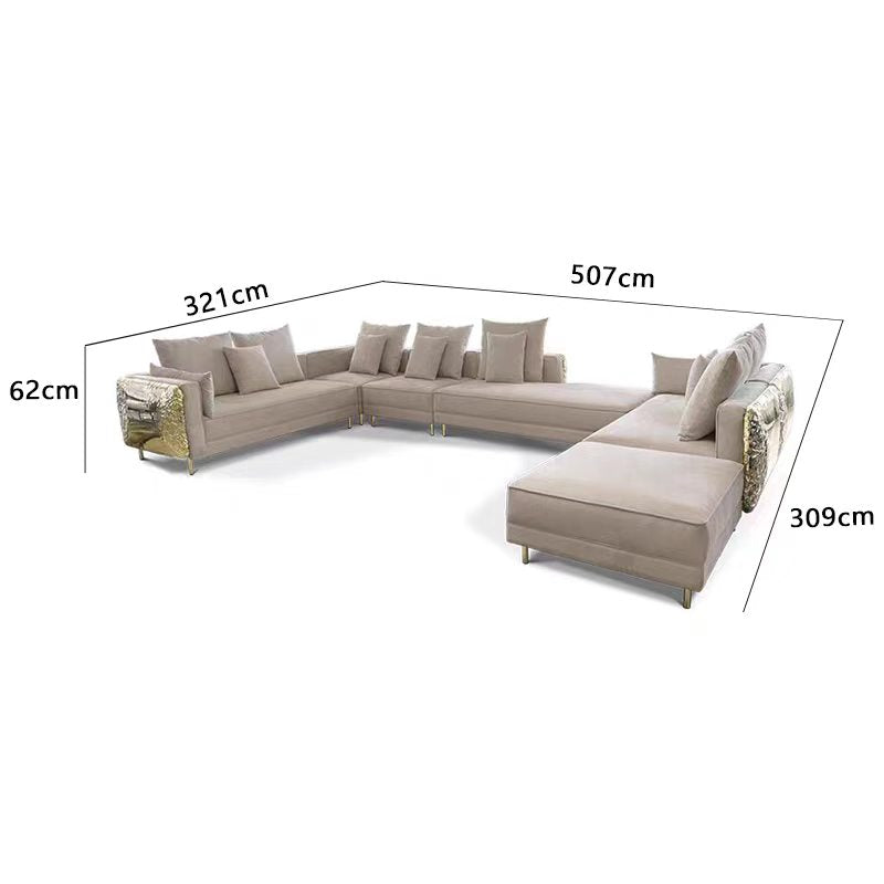 Luxury Italian Designer Fabric Sectional Sofa