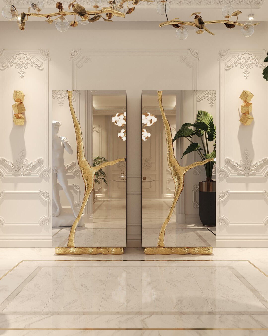 Luxury Italian Metal Display Cabinet