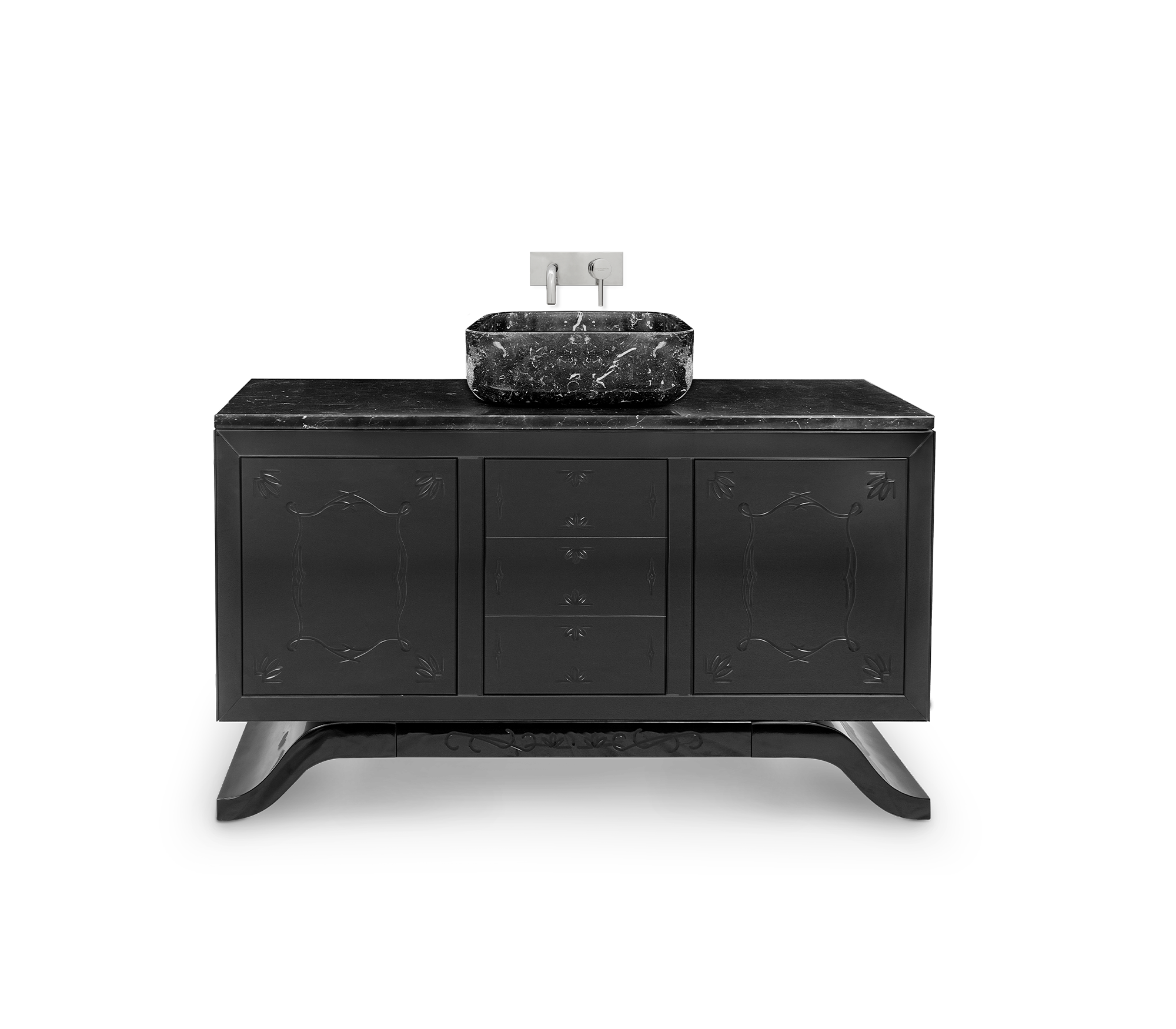 Luxury Italian Black Wash Basin Cabinet