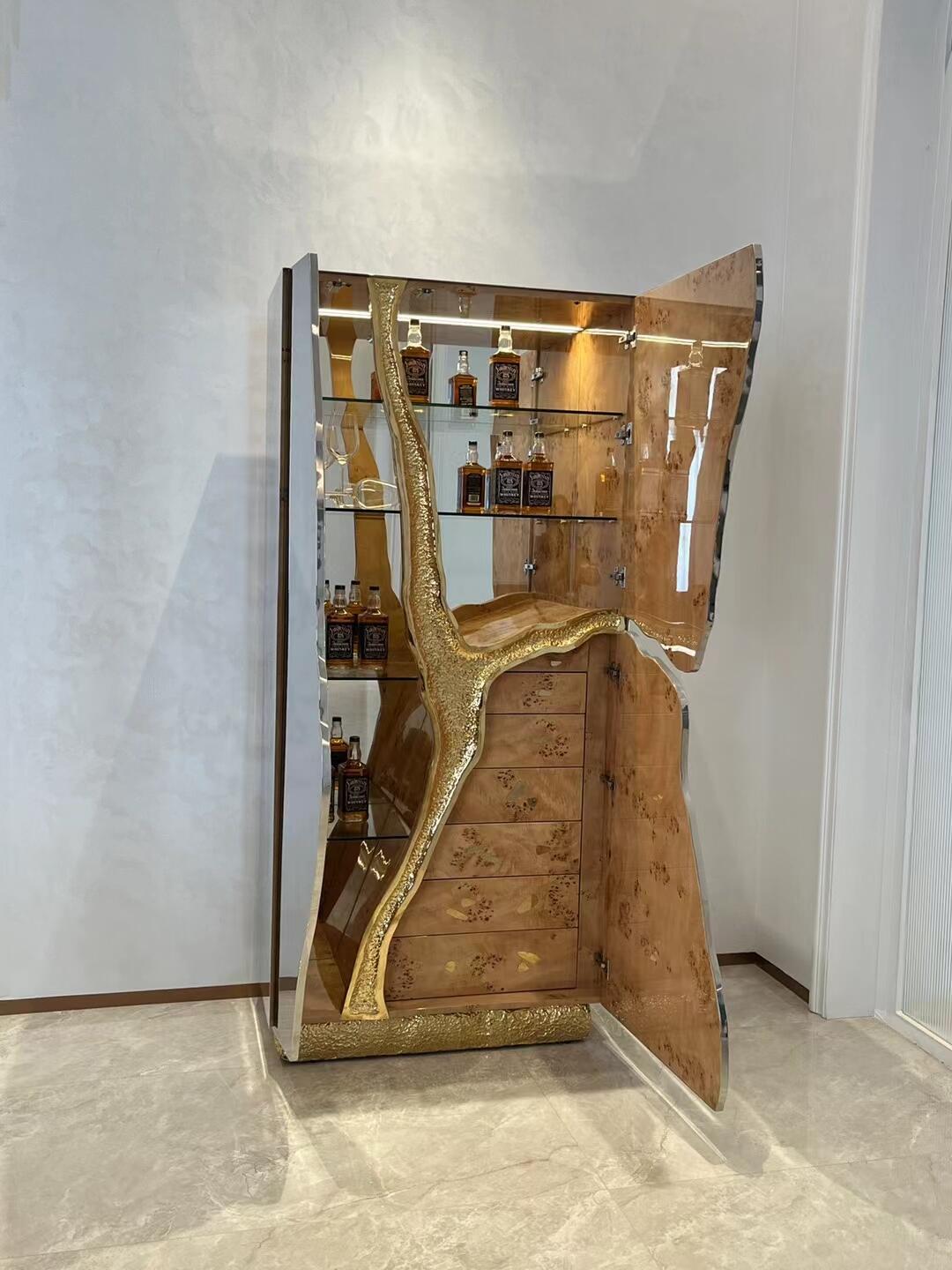 Luxury Italian Metal Display Cabinet