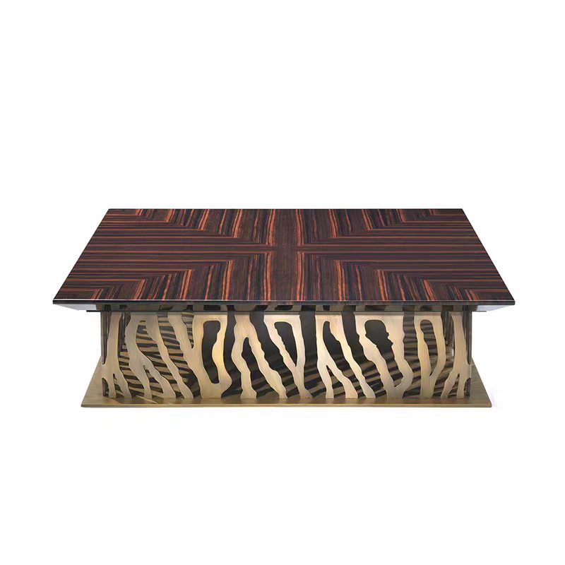Luxury Italian Stainless Steel Square Coffee Table