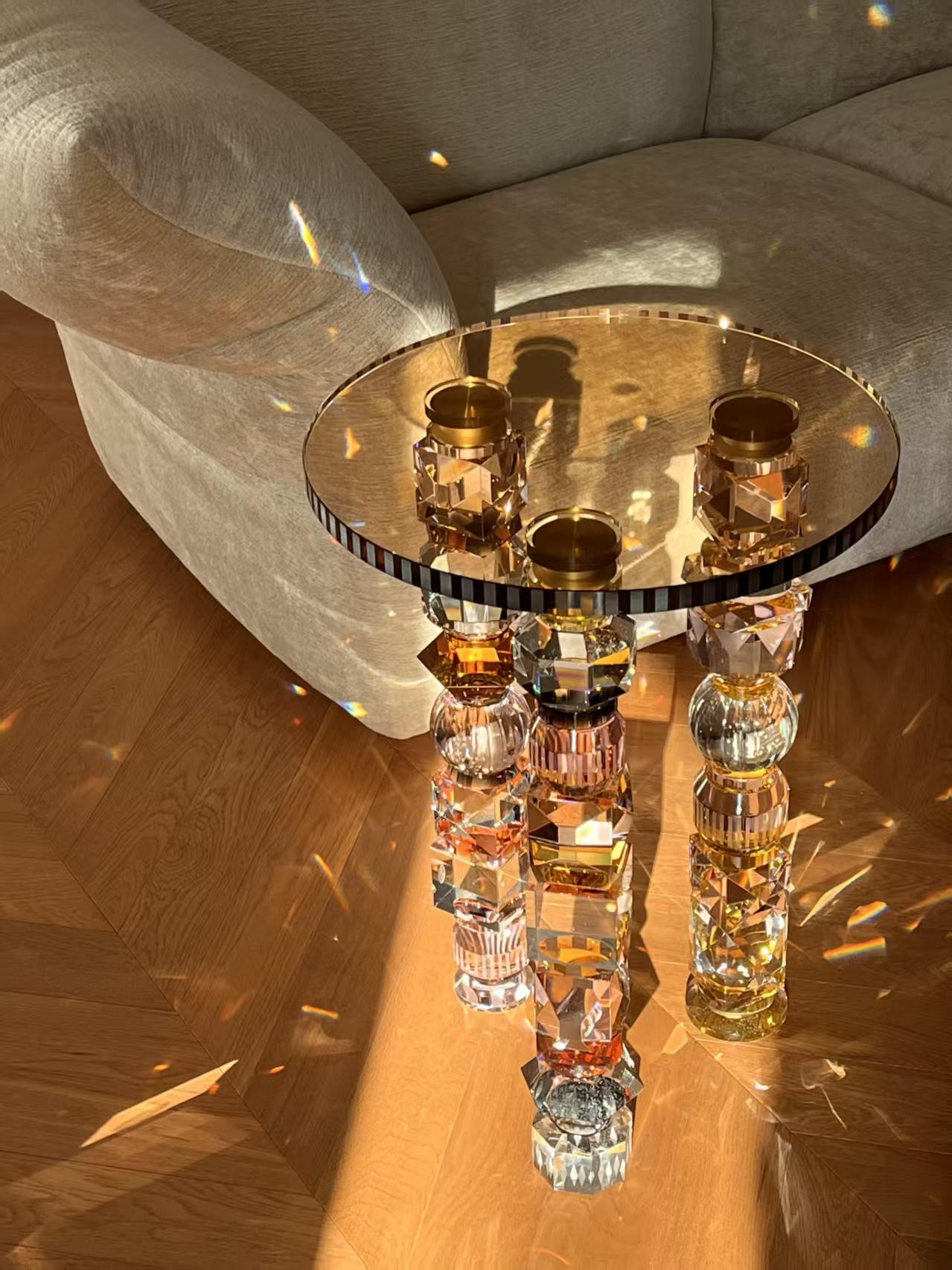 Luxury Italian Crystal Acrylic Side Table