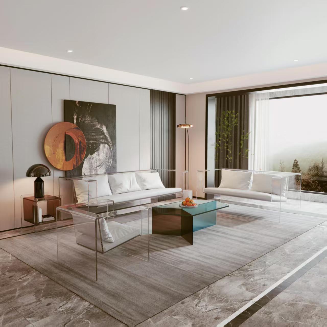 Luxury Acrylic Floating Sofa with Modern Designer Design