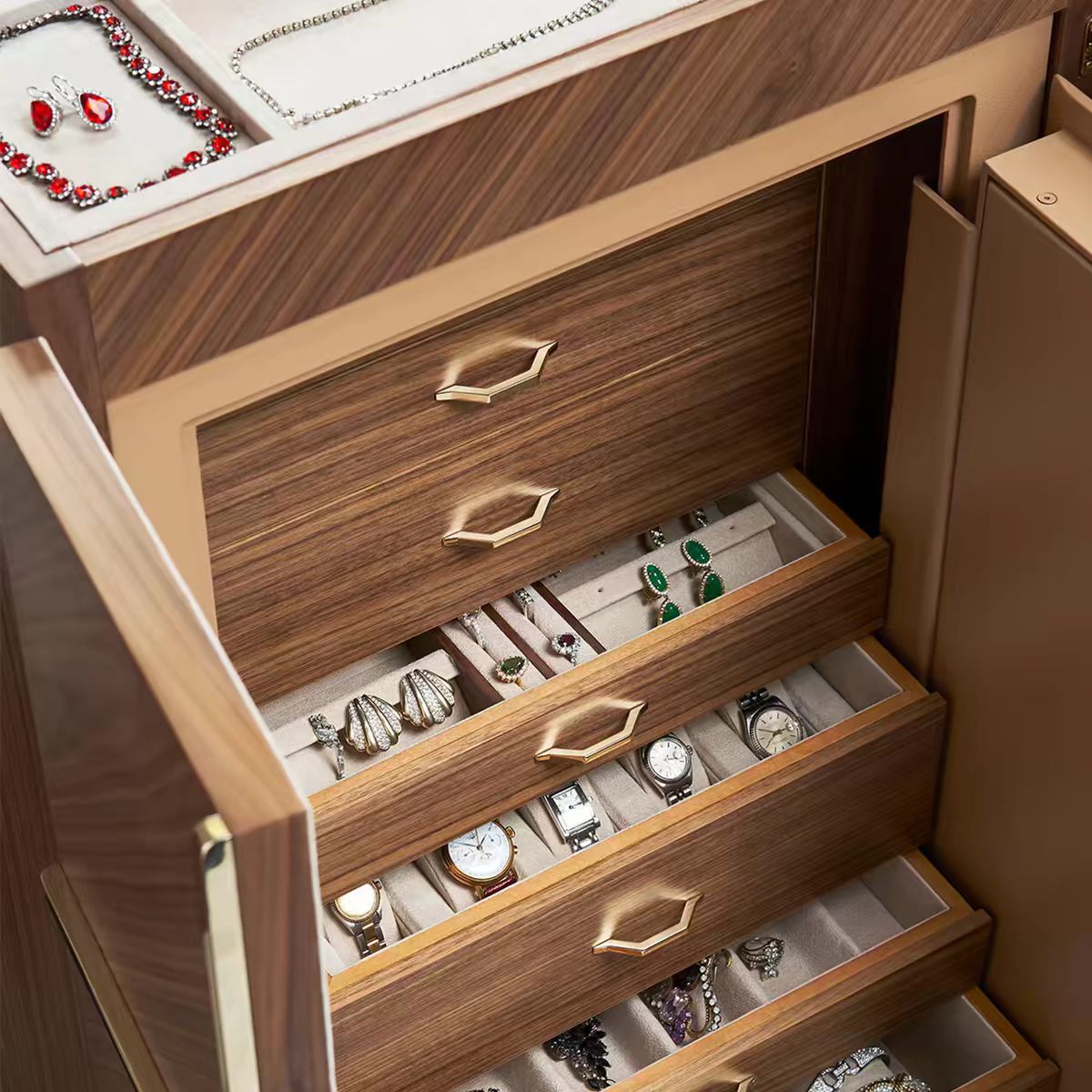 Luxury Jewelry Cabinet with Password Lock Design