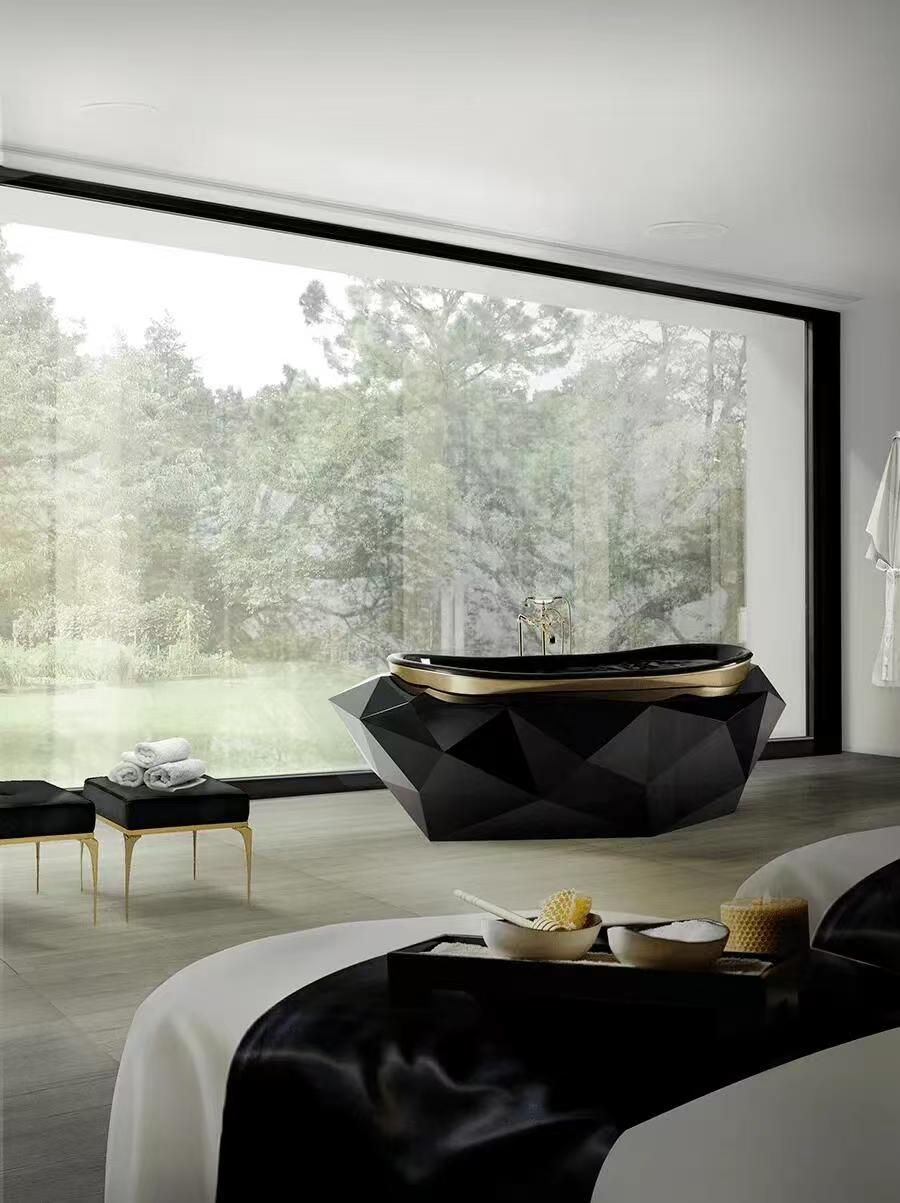 Luxury Diamond-Shaped Acrylic Freestanding Bathtub