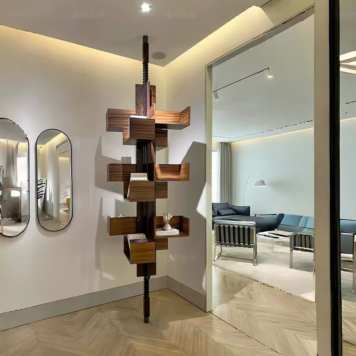 Italian Designer Ribbon Floor Standing Bookshelf