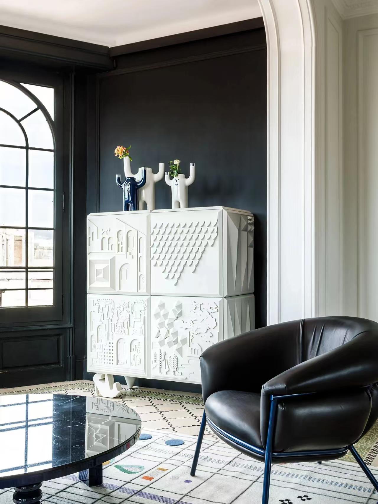 Luxury Artistic Relief Sideboard Cabinet Design
