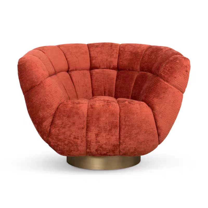 Luxury Italian Rotating Velvet Lounge Chair