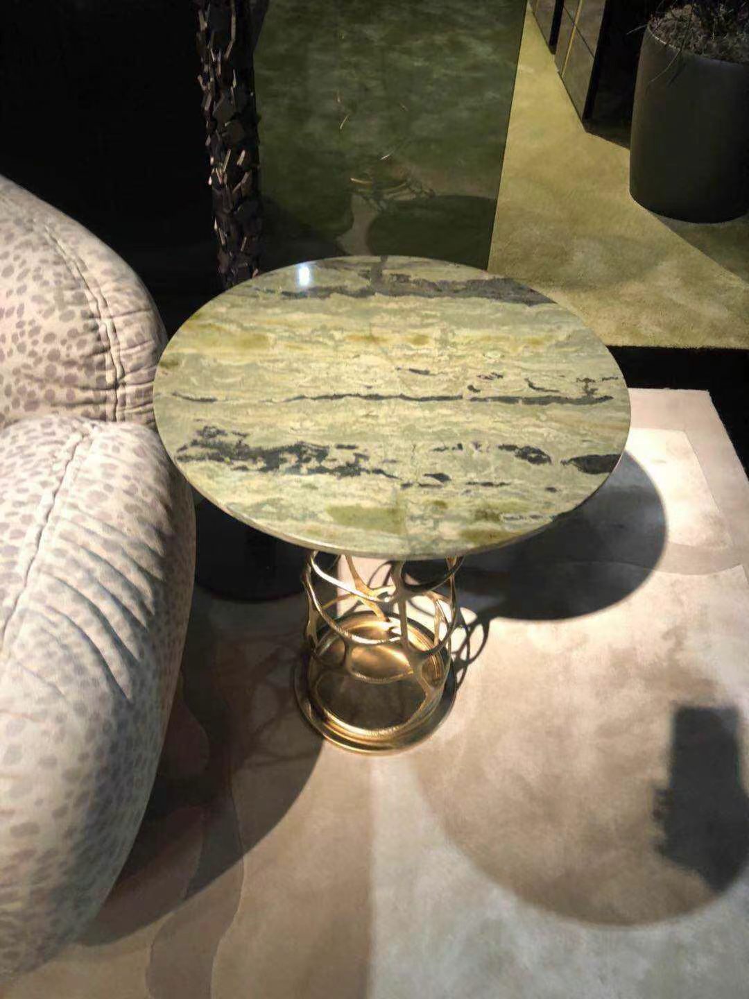 Luxury Italian Brass Spider Web Side Table
