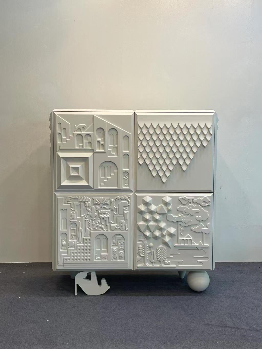 Luxury Artistic Relief Sideboard Cabinet Design