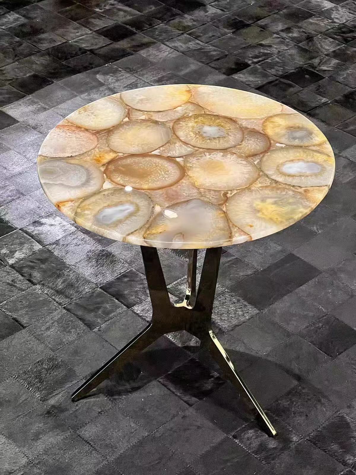 Luxury Italian Agate Stone Side Table