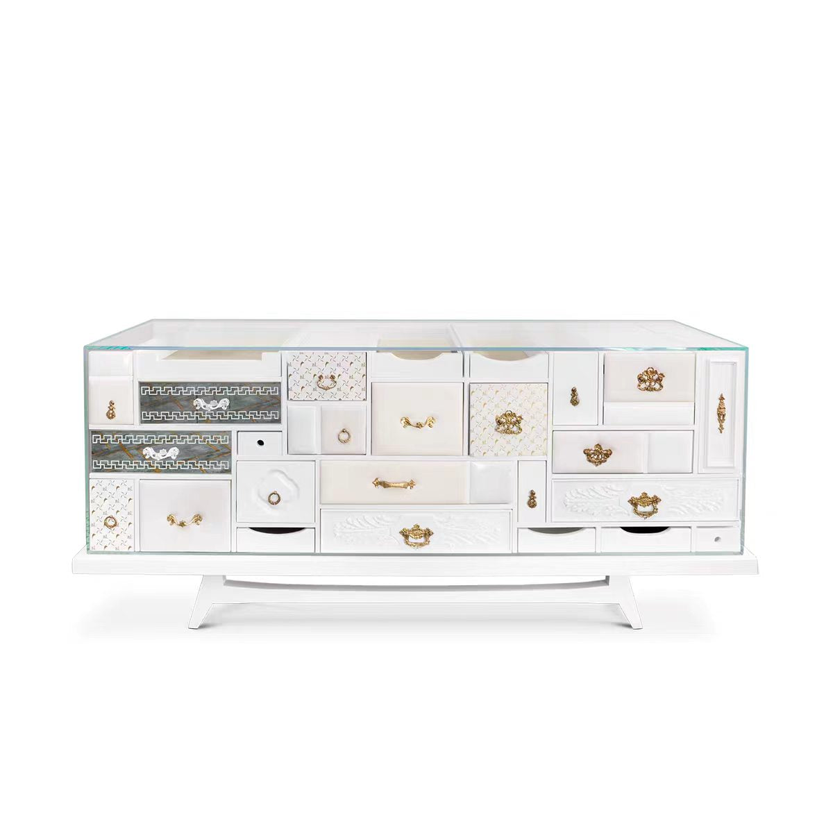 Luxury Italian Carved Wood Sideboard