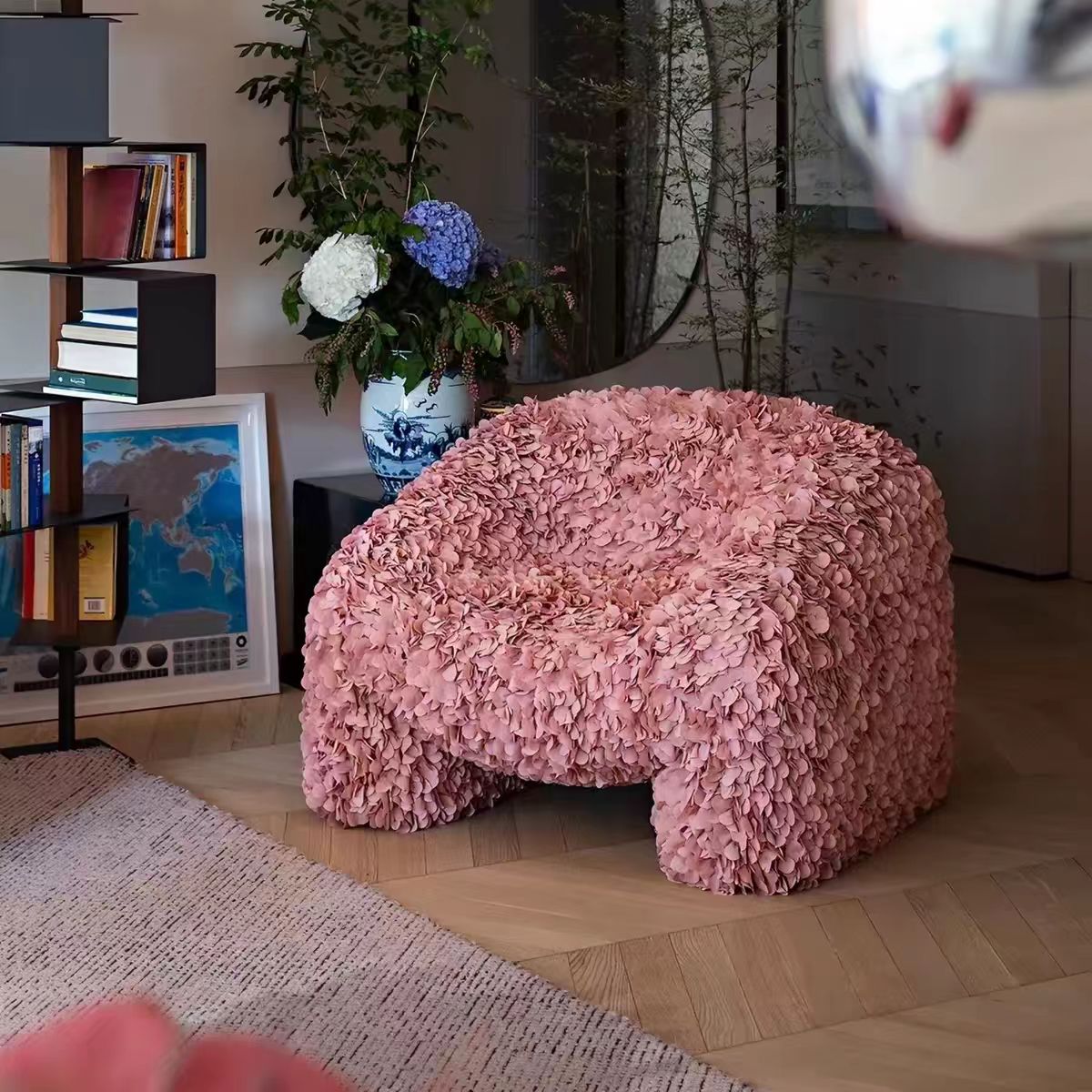 Luxury Italian Hortensia Petal Lounge Chair