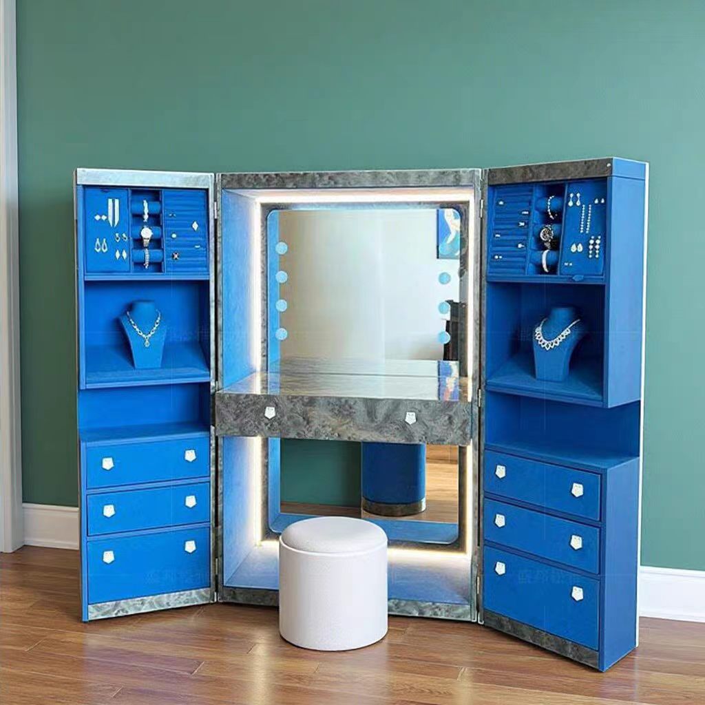 Italian Designer Jewelry Armoire with LED Mirror