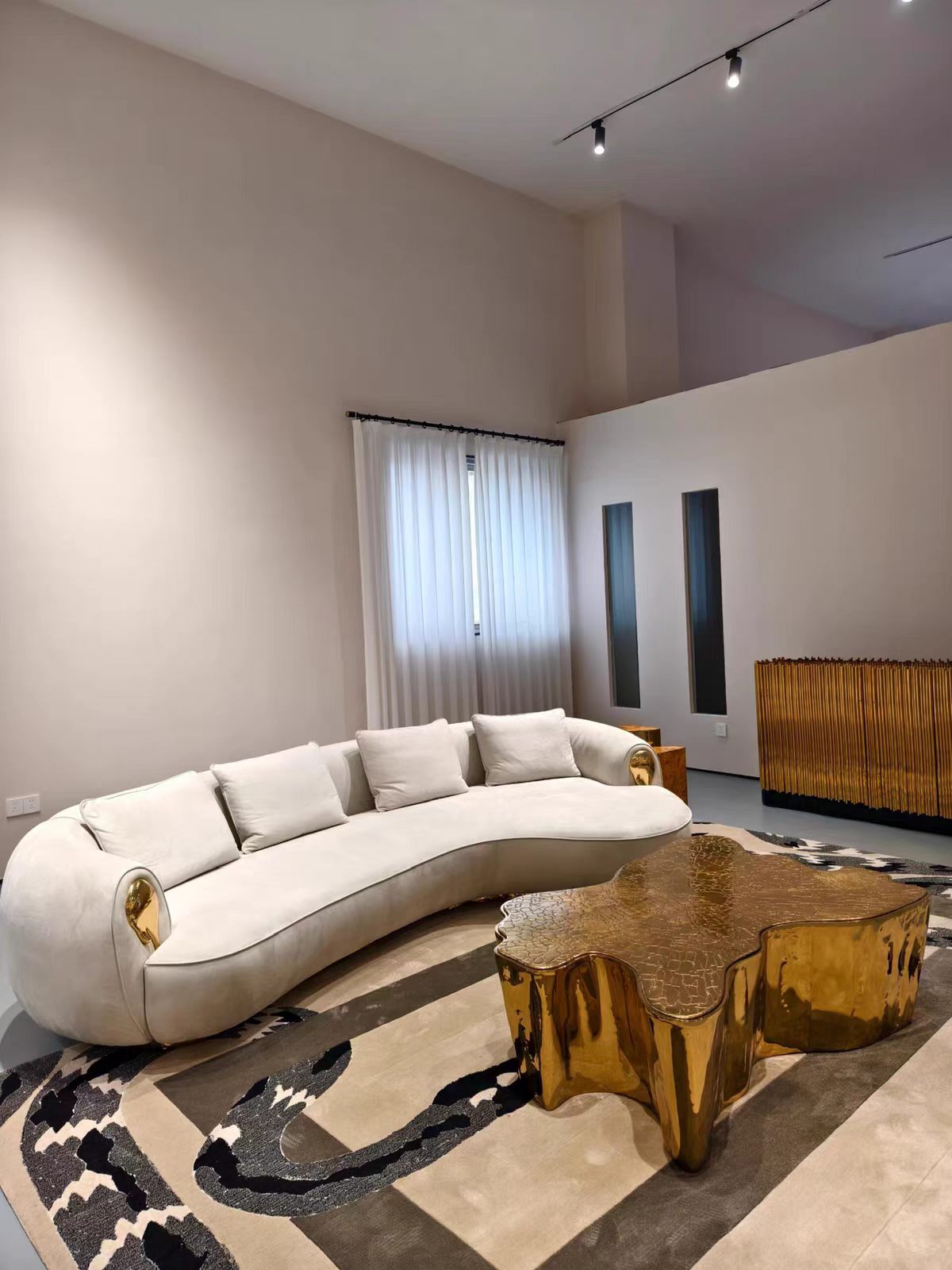 Luxury Italian Leather Curved Sofa