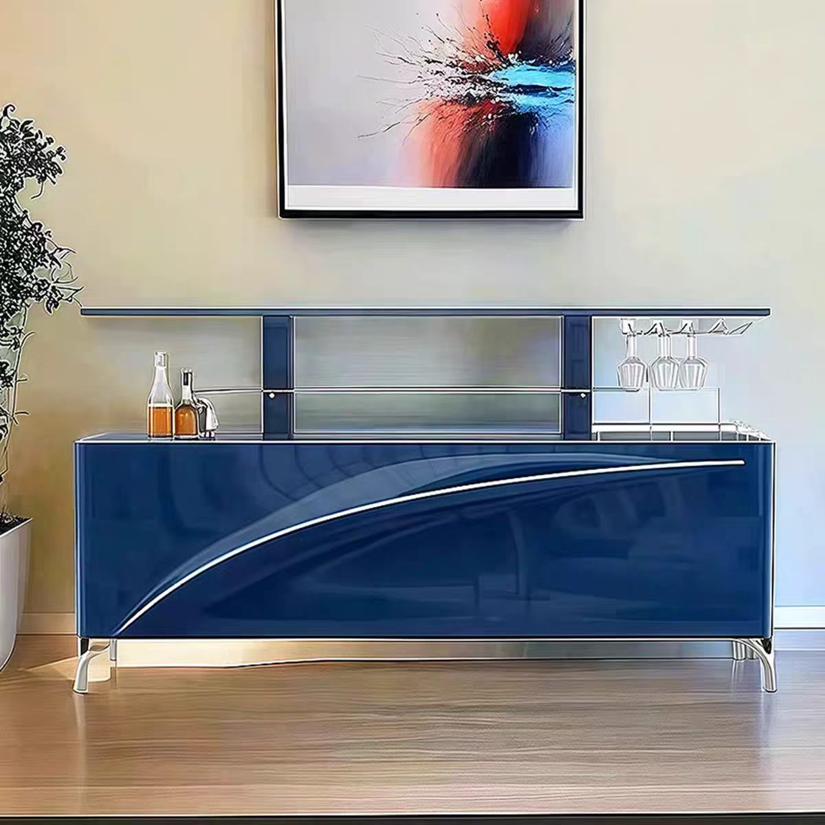 Luxury Italian Automatic Lift-Up Bar Cabinet