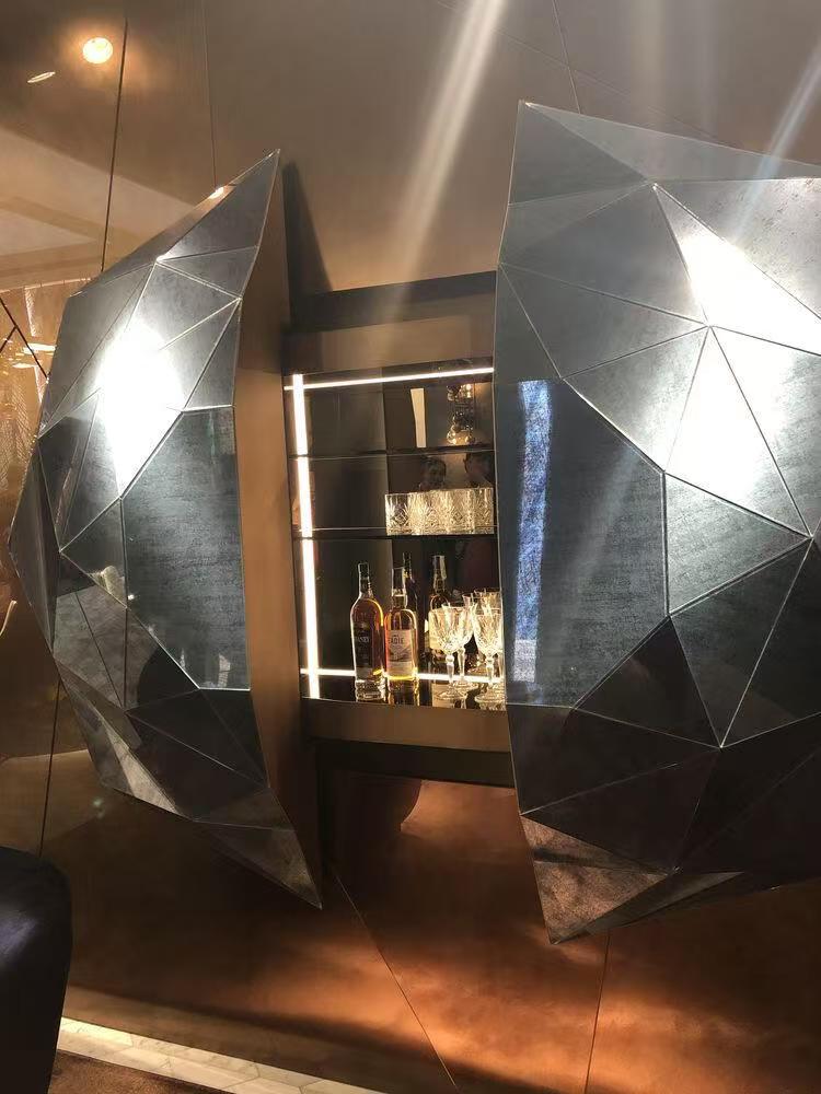 Luxury Diamond Wine Display Cabinet