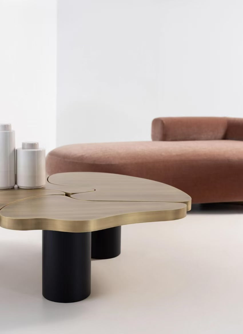 Luxury Italian Irregular Stainless Steel Coffee Table Design