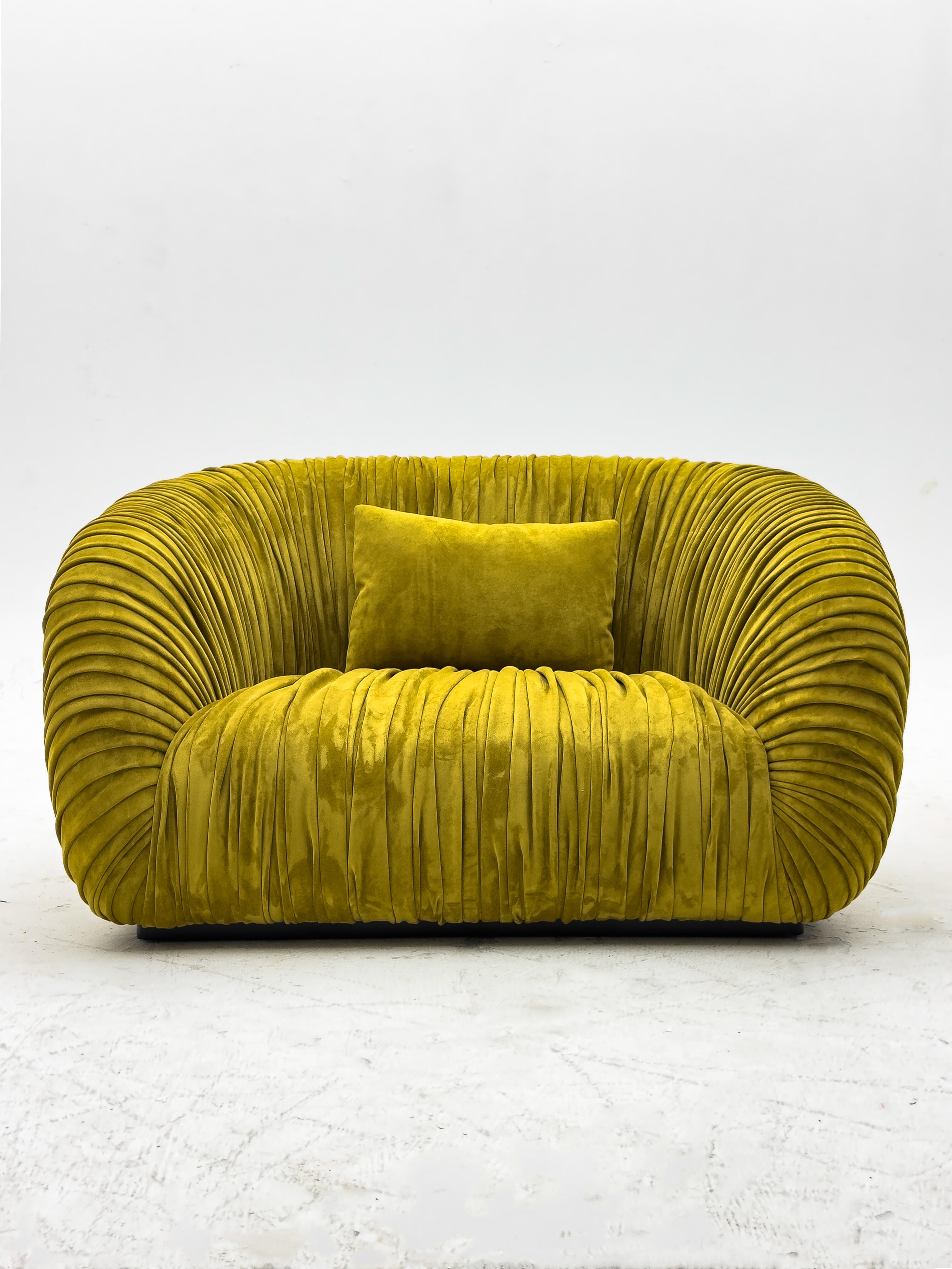 Luxury Italian Pleated Fabric Sofa
