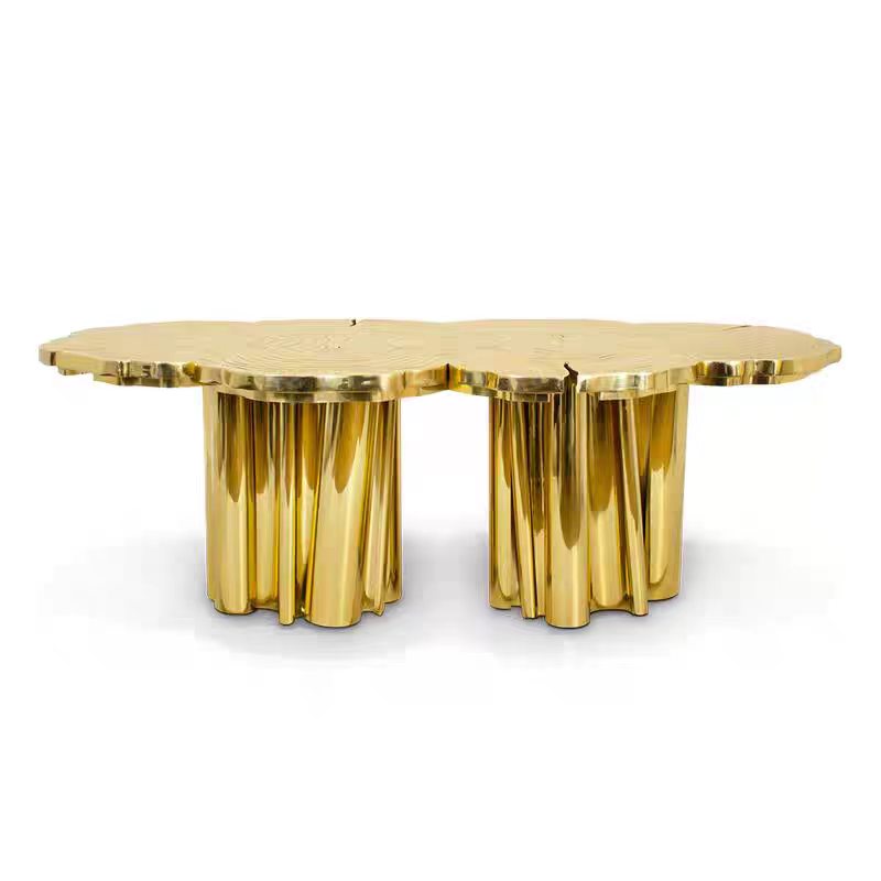 Luxury Portuguese Etched Stainless Steel Dining Table