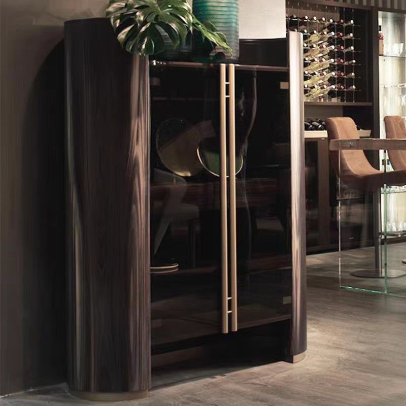 Luxury Italian Curved Glass Wine Cabinet Design
