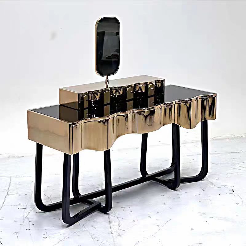 Luxury Italian Stainless Steel Vanity Table with Designer Design