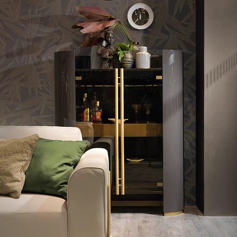 Luxury Italian Curved Glass Wine Cabinet Design