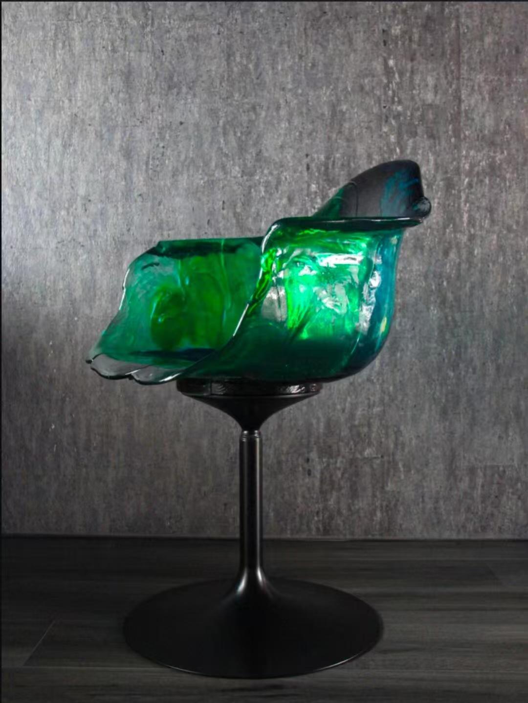 Luxury Italian Petal Resin Bar Chair