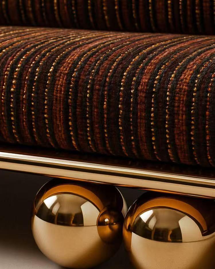 Luxury Italian Fabric Sofa with Stainless Steel Base Design