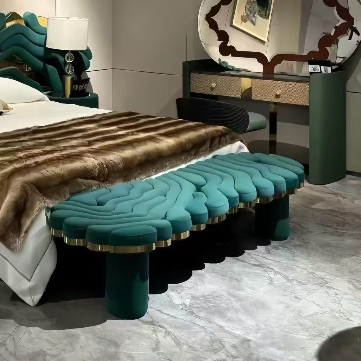 Luxury Italian Irregular Designer Bench