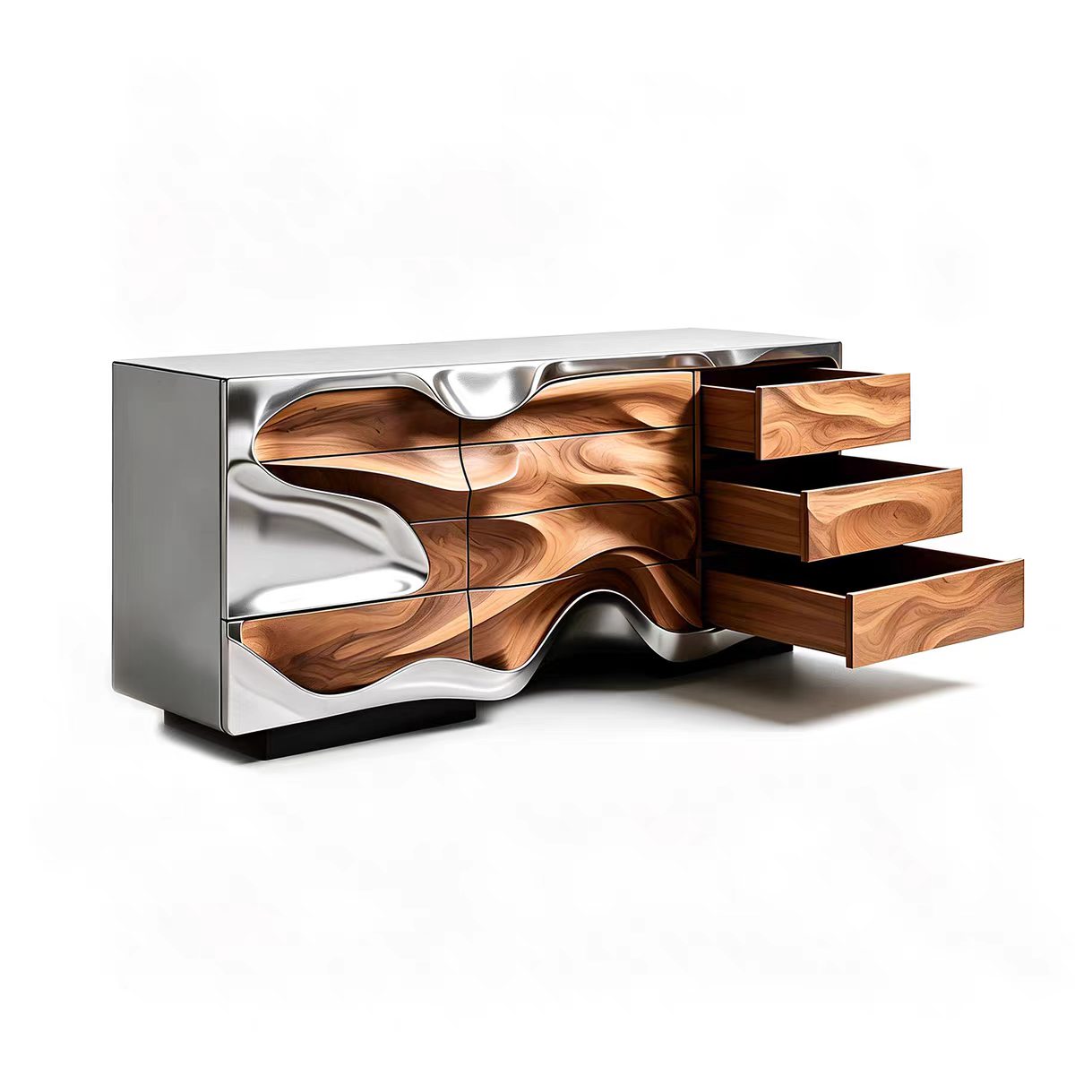 Luxury Italian Sculptural Console Cabinet