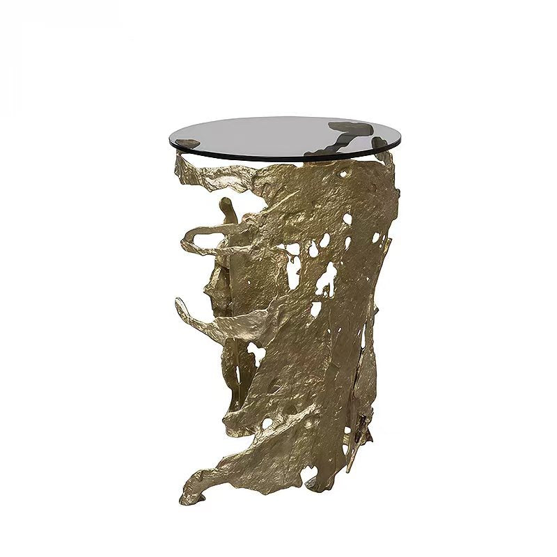 Luxury Italian Brass Sculptural Side Table