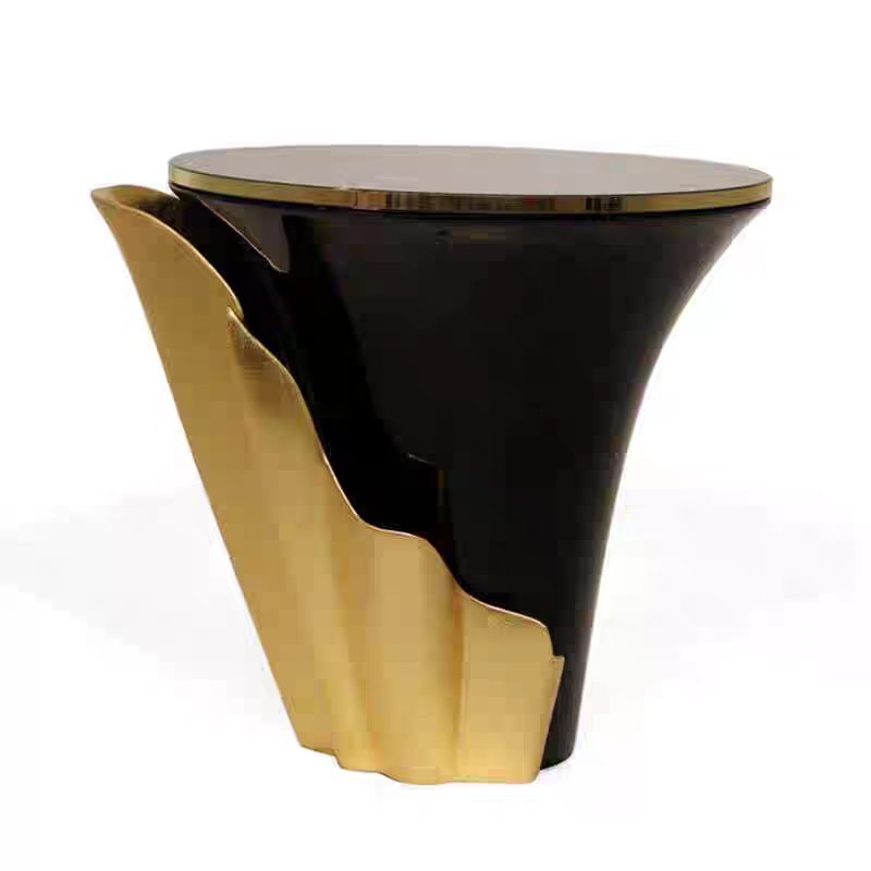 Luxury Italian Petal Stainless Steel Side Table